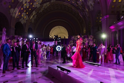 Models took to the runway in curated fashion shows throughout the evening.