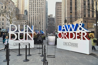 Larger-than-life 'Law & Order' and “Dun Dun” signs greeted fans.