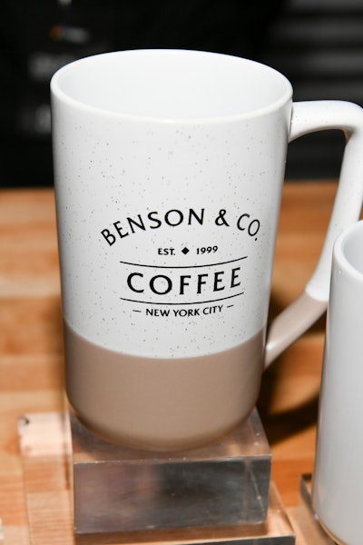 Custom mugs were also available.