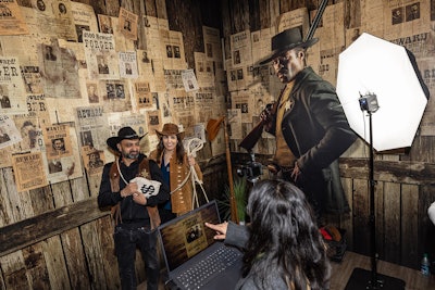 Photo ops allowed guests to post in the USS Discovery shop from Star Trek: Discovery (which also offered a keychain trinket) or create their own 'wanted' poster with a chosen alias in the Western-themed speakeasy for Lawman: Bass Reeves. Attendees were also able to get airbrushed tattoos featuring images from various Paramount shows and movies in the Ink Master chair.