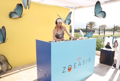 The metamorphosis theme continued at BDG's ZOEasis, where DJ Miss Maddi Jean (Maddi Jean Waterhouse) played a special set surrounded by hanging butterflies.