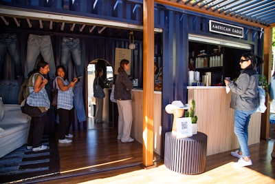 The 400-square-foot “American Eagle Café” featured free Jo’s coffee and pastries and some of the brand's top denim styles, which were available for purchase.