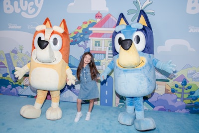 Bluey and Bingo posed for photos with guests.