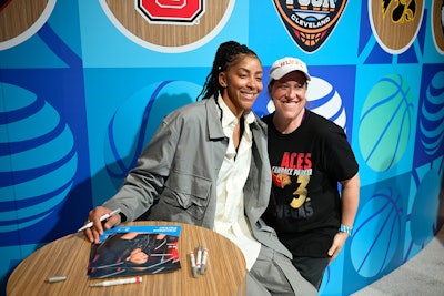 They also had the opportunity to meet NCAA legends and WNBA greats like Sheryl Swoopes, A’ja Wilson, and Candace Parker (pictured).