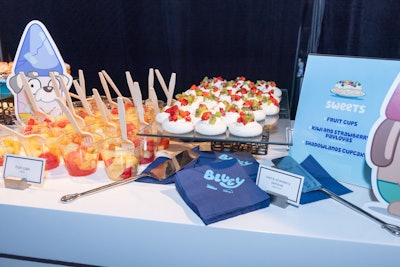 Guests enjoyed Bluey-inspired food from Disney caterer Bon Appetit.