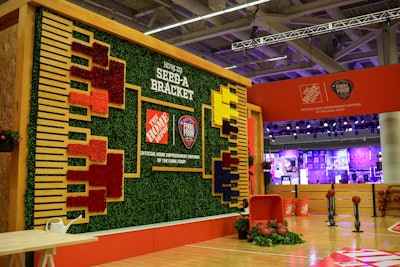 Fans could engage with this 'How to Seed a Bracket' photo wall with live plants.