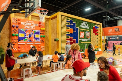Fans could experience activities including a 'How to Work the Paint' (crafting activity), 'How to Seed a Bracket' (photo wall with live plants), The Big Dance Off with Shaq (an interactive dance-off with spokesperson Shaquille O'Neal), and Shaq's Shooting Drills.