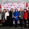 Canadian tourism and hospitality leaders—including Destination Canada President and CEO Marsha Walden, pictured fourth from left—celebrate the launch of Destination Canada's International Convention Attraction Fund.
