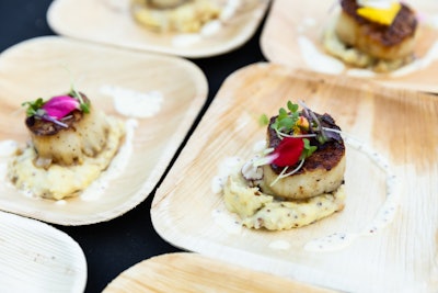 Wild Sea Las Olas made freshly seared scallops on top of Lorraine potatoes with mustard cream.