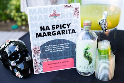 La Mexicana Taco Bar created bulk nonalcoholic spicy margaritas to cater to the mocktail crowd using distilled Seedlip Garden 108.
