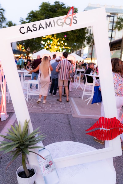 Casamigos' oversize photo frame encouraged guests to pose for photos as they entered the Tasting Pavilion.