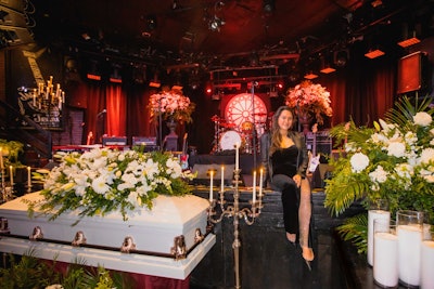 Nguyen pictured at Extreme Music Halloween Party, which welcomed more than 600 costumed guests to celebrate the holiday on the Sunset Strip.