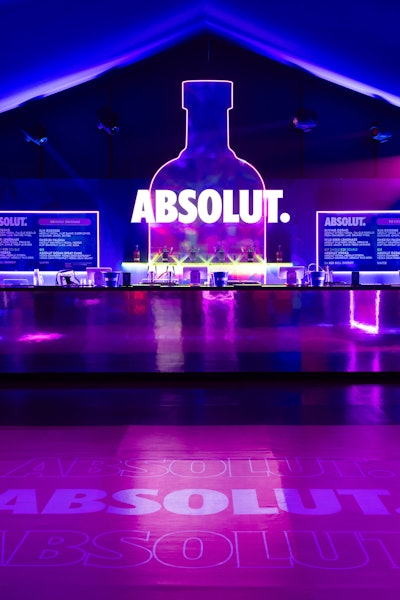 Absolut also used deep purples and blues at its Absolut.Land activation, produced by 160over90.