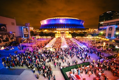 One quick tip: Ask a stadium/arena's private events team about outdoor rentals. Shuck Cancer New Orleans did just that for its event at the Caesars Superdome.