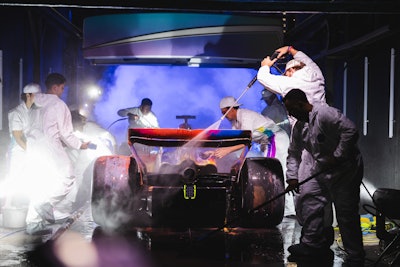 Guests were treated to a night of immersion overseen by NVE Experience Agency ahead of the live car wash demonstration to unveil the new livery.