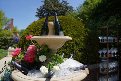 The Bubbles Bar featured this whimsical fountain filled with ice and bottles of bubbly. Guests could also dine on signature British fare and other familiar brunch items.