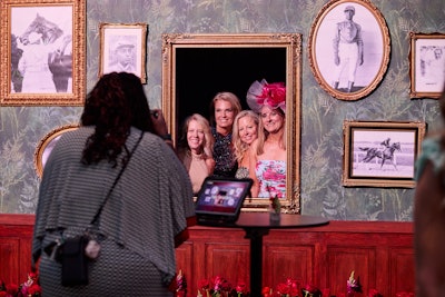 Guests could step into a frame and join a wall of Derby legends for a photo moment.