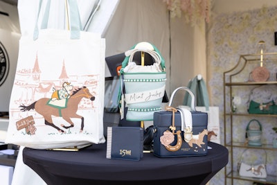 Pop-up boutiques in the Woodford Reserve Paddock Plaza featured Derby-inspired fashion by Aviator Nation, Radley London, Brackish, Roots & Jones, and Fanatics.