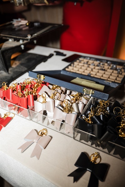 Also on site? A branding experience from Chick Invitations where guests could get their initials on leather credit card holders or keychains.