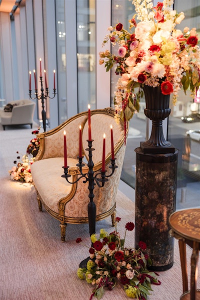 Ewing described the registration area as a 'wow' moment with a Bridgerton-inspired feel.