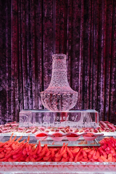 There was also an ice sculpture from Ice Concepts Inc.