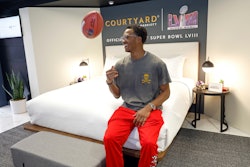 Courtyard activated its annual Super Bowl Sleepover program at Allegiant Stadium in February. The brand partnered with Atlanta Falcons running back Bijan Robinson, New York Jets wide receiver Garrett Wilson, and content creator Katie Feeney to unveil the activation.