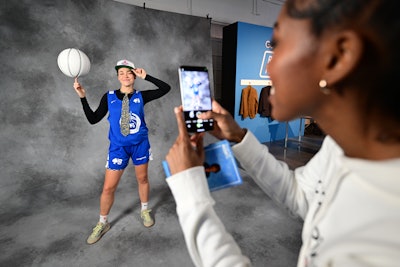 At the NBA All-Star Weekend activation, fans had a chance to be drafted by Team Pixel, complete with a retro photo shoot using Pixel 8’s camera.