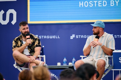Talent included Carmelo Anthony, Sue Bird, Megan Rapinoe, and Sean White—plus Kansas City Chiefs tight end Travis Kelce (shortly before he was seen tearing up the stage at The Eras Tour in London!) and his brother, retired Philadelphia Eagles center Jason Kelce.