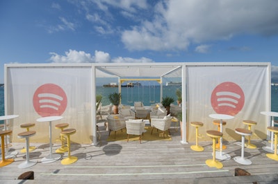 The waterfront space also hosted a live Spotify-themed game show. Hosted by creator Robyn DelMonte, co-hosts Jordana Abraham and Jared Freid squared off against Colin Rosenblum and Samir Chaudry from The Colin and Samir Show. Contestants were tested on how well they know their podcast partners, as well as their opinions on the latest podcast trends.