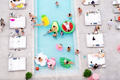 And what beats the heat better than a pool guests actually want to get into? Take a cue from Engage!19's afternoon pool party in the Bahamas, where colorful pool floats and plenty of comfortable seating kept guests on site and engaged.