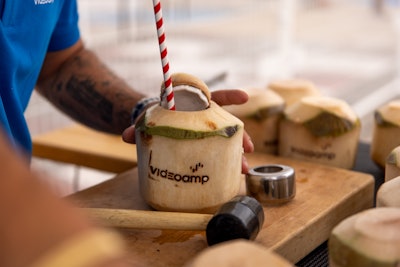 VideoAmp's VALID Café kept Cannes Lions attendees fueled with coffee and fresh smoothies daily in the morning. Happy hours in the afternoon featured branded coconuts to sip out of while enjoying good vibes from a local DJ and playing a round of pétanque. Guests could enjoy a sweet treat daily by visiting the VideoAmp Village ice cream cart, which featured a rotation of fun flavor combinations with mix-and-match toppings.