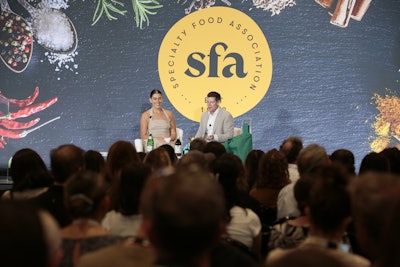 Whole Foods CEO Jason Buechel was the featured keynote speaker. During the conversation, which was hosted by Today show food producer Katie Stilo, Buechel told attendees that a “little treats economy' is on the rise.
