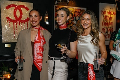 An on-site stylist helped style the scarves for each guest.