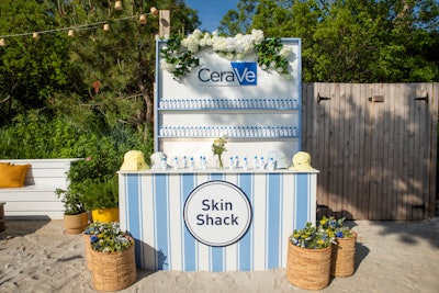 The Skin Shack stayed up at Gurney’s for the entire week following CeraVe’s overnight influencer event. Witkes said that hosting guests for more than just an hourslong event provided the “opportunity to fully immerse guests within the brand and provide them with real-world experiences where they would interact with the brand.” For example, many guests were “applying CeraVe AM 50 Facial Moisturizing Lotion before relaxing on the beach, applying CeraVe PM Facial Moisturizing lotion prior to going to sleep, and washing with CeraVe Renewing SA Cleanser in the morning,” according to Witkes.