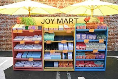 Guests were invited to grab a bag and load up with treats including sunscreen, nail polish, skincare, and more at The Joy Mart.