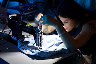 Lifestyle brand Dairy Boy offered custom embroidery at a denim bar.