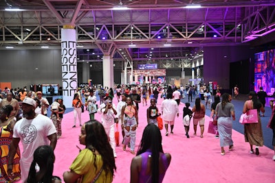 Attendees hit the pink carpet at the convention center.