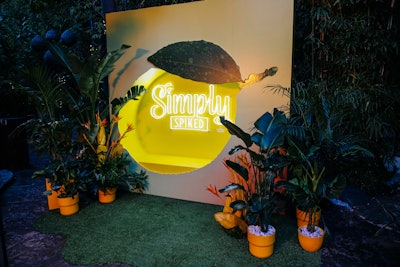 For a memorable photo op, guests could perch on this life-size lemon that highlighted the party’s sponsor, Molson Coors' Simply Spiked.