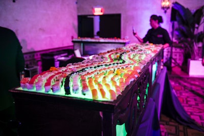 Sushi, anyone? A showstopping sushi display was on hand for peckish guests.