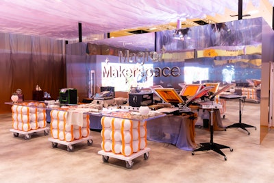 The Magic Makerspace was an area of the activation where fans could customize their own pieces of merch.