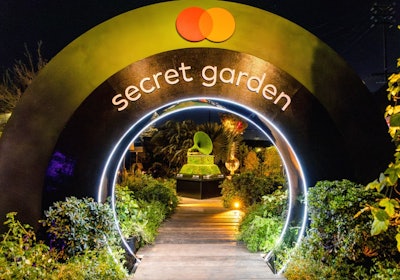 At Grammy House, guests could stroll through a lush green setting full of real living plants, trees, and ivy. Highlights included an oversized gramophone, where the gold exterior was swapped for living moss, along with a live tree that was growing through a disco ball. See more: Grammys 2024: 40+ Trend-Setting Event Ideas From the Week's Star-Packed Parties