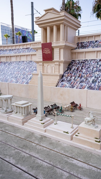 The activation took the form of a miniature chariot ride spectacle, inspired by the Circus Maximus, an ancient Roman chariot-racing stadium.