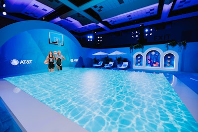 The Splash Court Challenge was an immersive, multiplayer basketball game that let fans practice their skills like WNBA stars. Inspired by WNBA Poolside Plays, the touchpoint challenged participants to mimic the moves and shots of players like A’ja Wilson and Sabrina Ionescu.