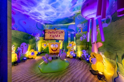 Nickelodeon and Paramount+ celebrated the 25th anniversary of SpongeBob Squarepants by immersing guests into a day in the life at Bikini Bottom’s Jellyfish Fields. Fans could partake in “jellyspotting” throughout the day and catch jellyfish using “Ol’ Reliable,” SpongeBob’s trusted jellyfish net. Upon entry, special jellyspotting gear was handed out so fans could see the world through a joyous sponge-colored lens.