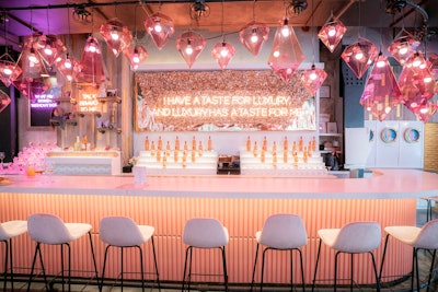 The experience includes a full bar decorated with bottles of rosé and outfitted with signage that calls back to memorable Housewives taglines and quotes.