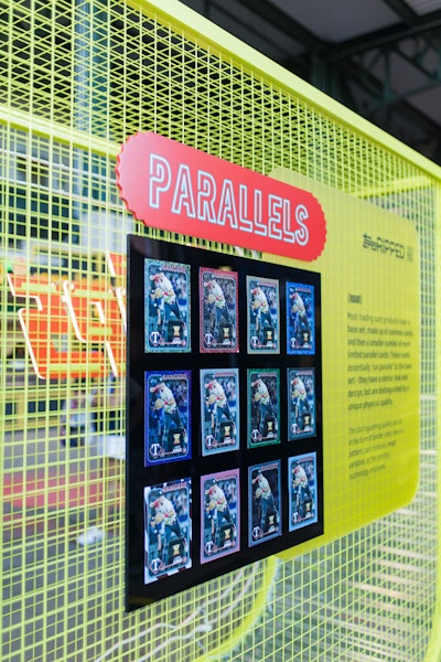This 'Parallels' display was a way to show fans who were new to trading cards how each card looks and their different printing methods.
