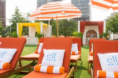 The pop-up took place at Brooklyn's Domino Park, set on the East River overlooking a picturesque view of Manhattan.