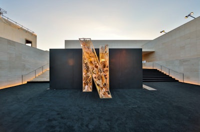 During Emmys weekend in September 2022, Netflix celebrated its top TV talent with a stylish soiree produced by Best Events. A large sculpture of a ribbon 'N' logo made of acrylic panels was filled with neutral-colored florals—a mesmerizing contrast to the black carpeting that led attendees inside. See more: Emmys 2022: Inside Parties From Netflix, Disney, Paramount, and More