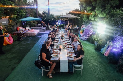 When the Awesomeness house first opened, the brand hosted a welcome dinner in the backyard for top talent and employees. “We wanted to bring them together for a fun evening of wining and dining because they're an important part of our community,” said Gill. “We also wanted to give them an early look at the house and make it available to them for any upcoming shoots or filming needs they might have.”