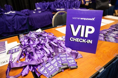 “Repeated exposure to the same visual cues helps embed your brand in the minds of your audience, making it easier for them to recall and prefer your brand over competitors,' says marketing expert Alexa Carlin. 'This is why we did everything a royal purple color for Women Empower X. People saw purple and knew it was our event!”